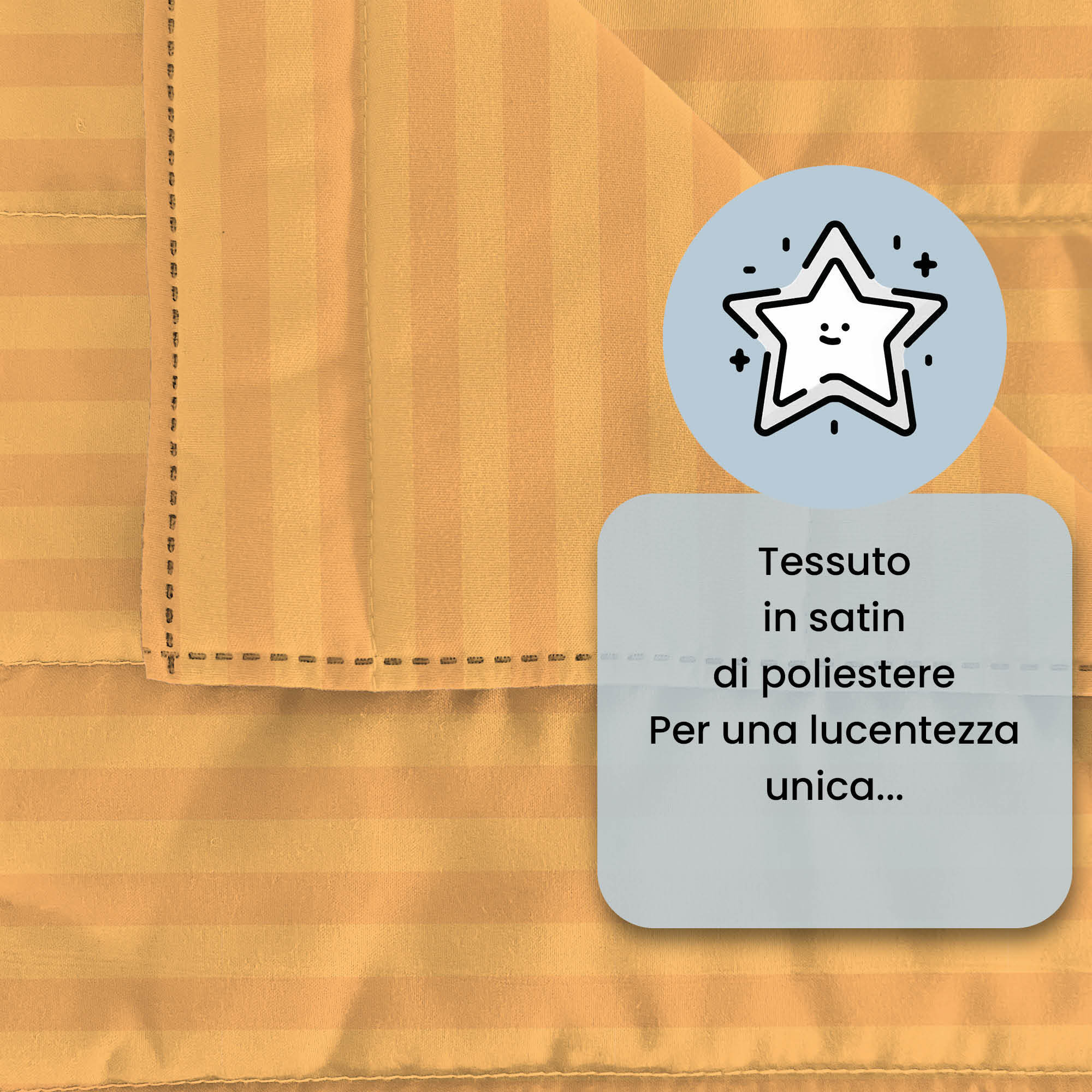 TRAPUNTINO ESTIVO 100gr SATIN STRIPES, Raso di Poliestere, Made in Italy - GIALLO