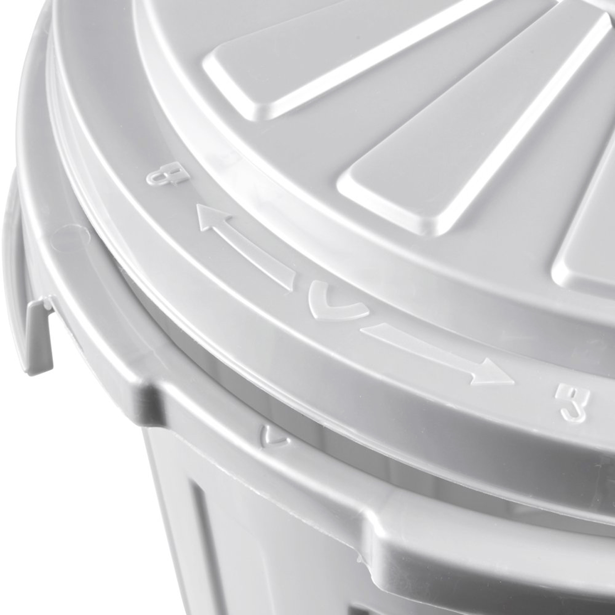 Set de 3 cubos de basura/papelera polivalente Mats con tapa cerrable de plastico resistente 7/23/50 litros en color plateado