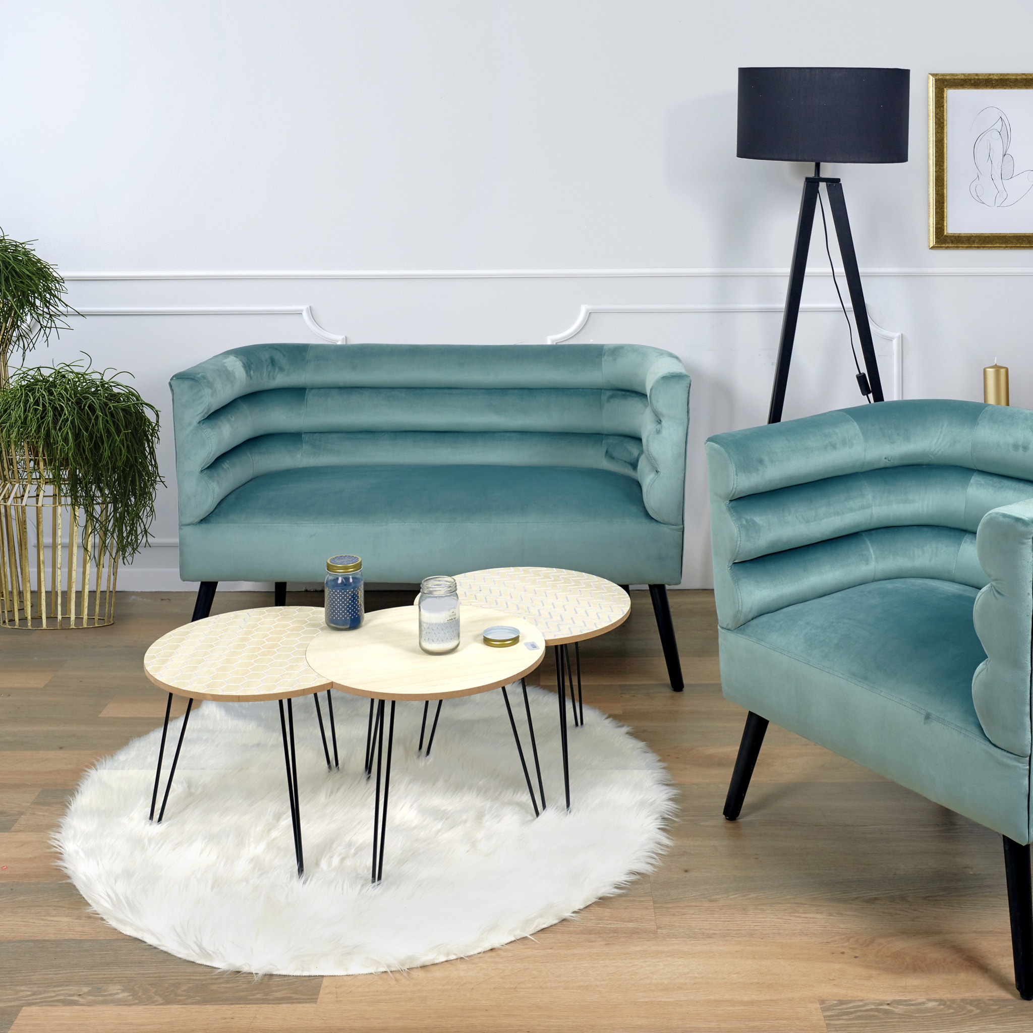 Canape Amelia Velours Vert