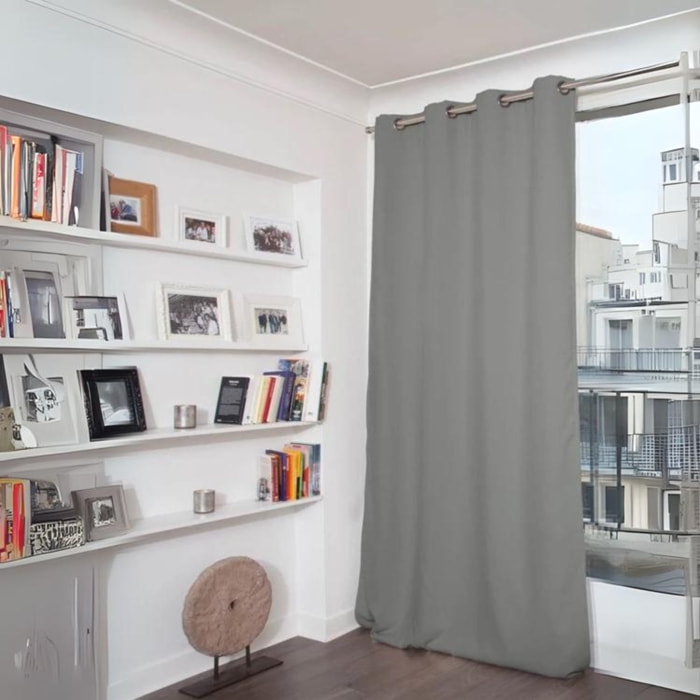 Rideau Phonique Occultant et Thermique 'MOONDREAM' - Gris