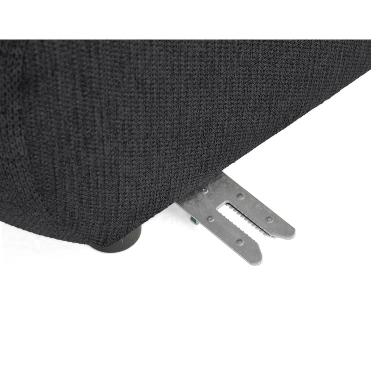 Debbie - canapé modulable d'angle gauche 5 places en tissu texturé - Noir