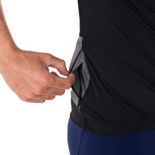 Camiseta ciclista hombre manga corta color negro/azul