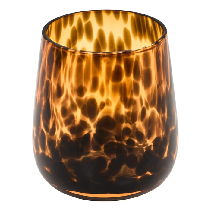 Porte-brosse à dents en verre Dotty flammes marron