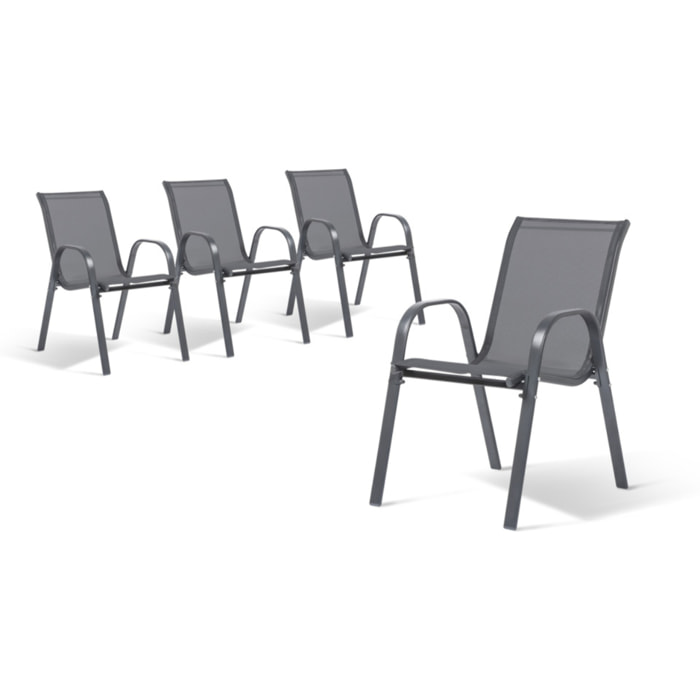 Chaises de jardin - Gris anthracite