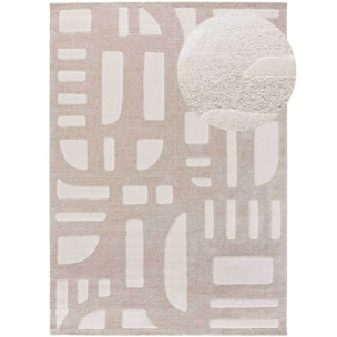 CALEDONIA Alfombra con diseÃ±o a cuadros en beige, varias medidas disponibles.
