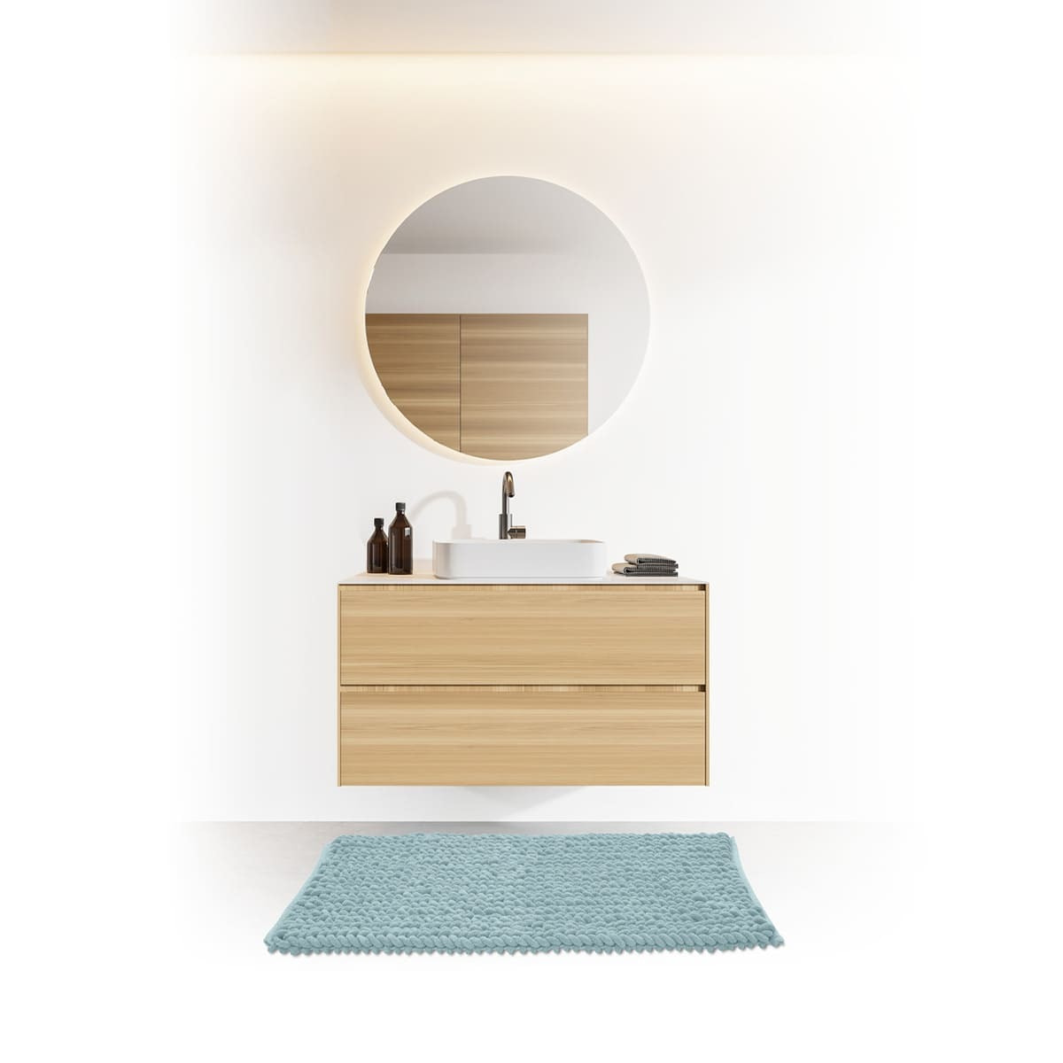 Tapis de bain 50x75 cm Bleu artic Colorama