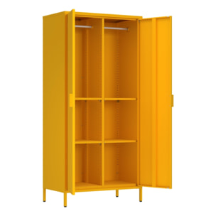 Armadio in metallo 2 ante 80x40x170h cm senape - Pop