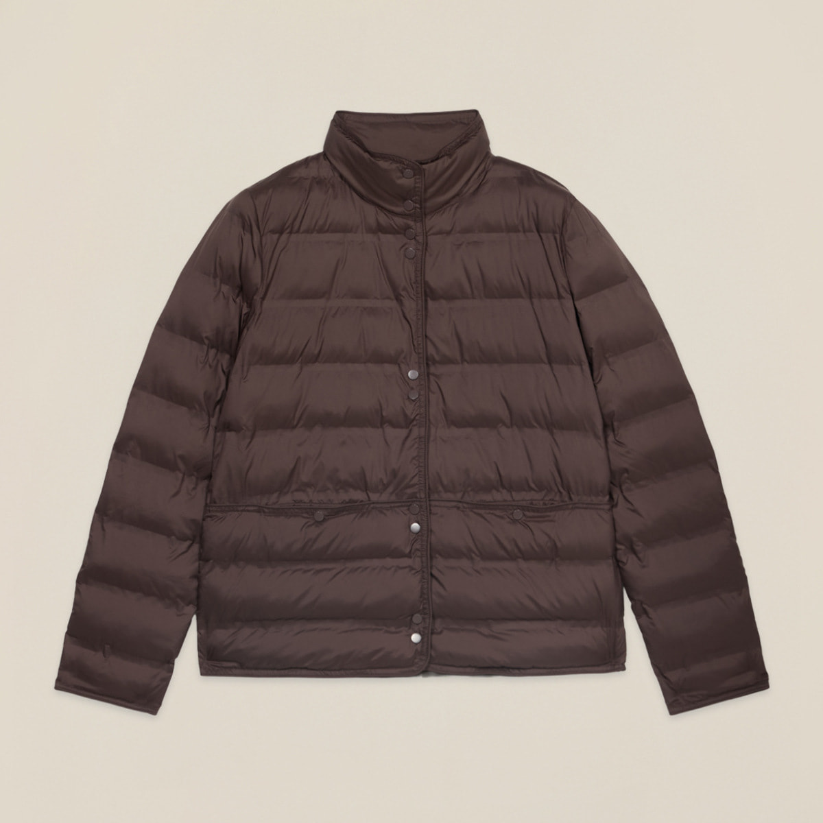 Oltre - Plumífero de nailon con cuello alto - Marrón