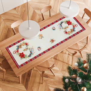 Runner Natalizio Ghirlanda 40x140 cm Gobelin Jacquard