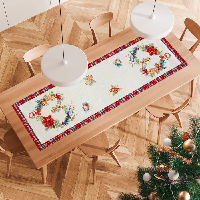 Runner Natalizio Ghirlanda 40x140 cm Gobelin Jacquard