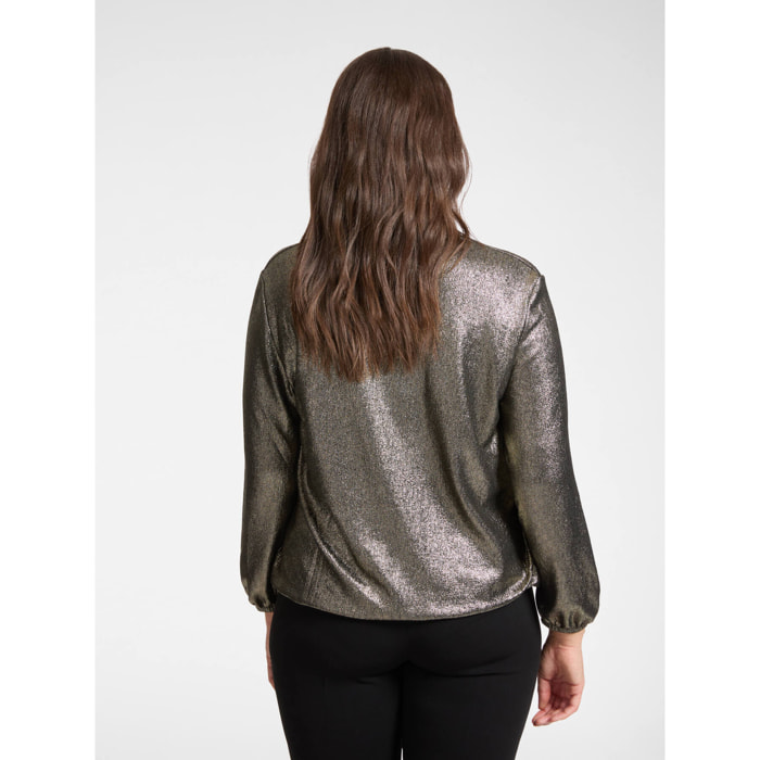 Elena Mirò - Camiseta de punto Lurex - Oro