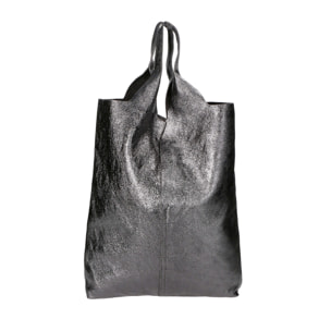 Borsa a spalla da donna - Modello Argenta - Pelle laminata - 44.0 x 38.0 x 3.0 cm