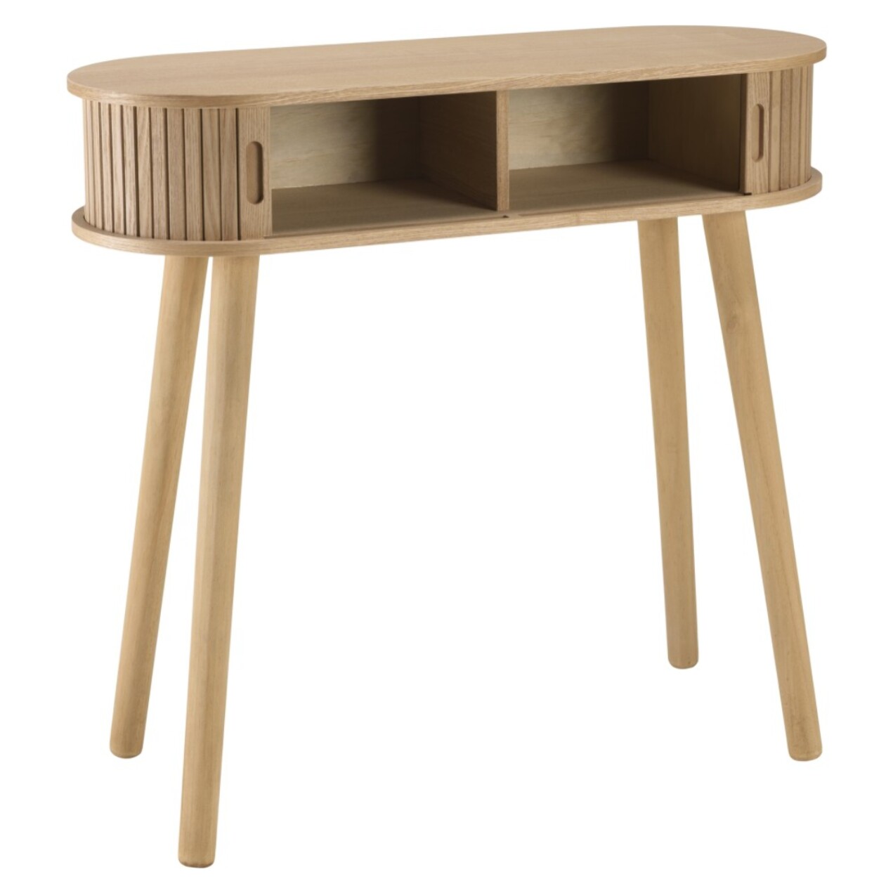 AGATHE - Console ovale 80x30cm en bois couleur naturelle