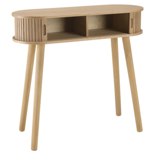 AGATHE - Console ovale 80x30cm en bois couleur naturelle