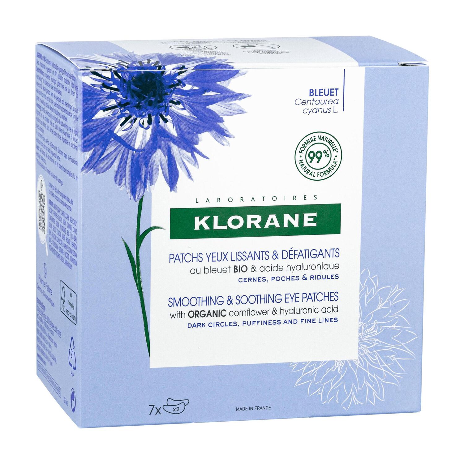 Bleuet Bio - Patchs yeux lissants hydro-gel - 7x2 Patchs