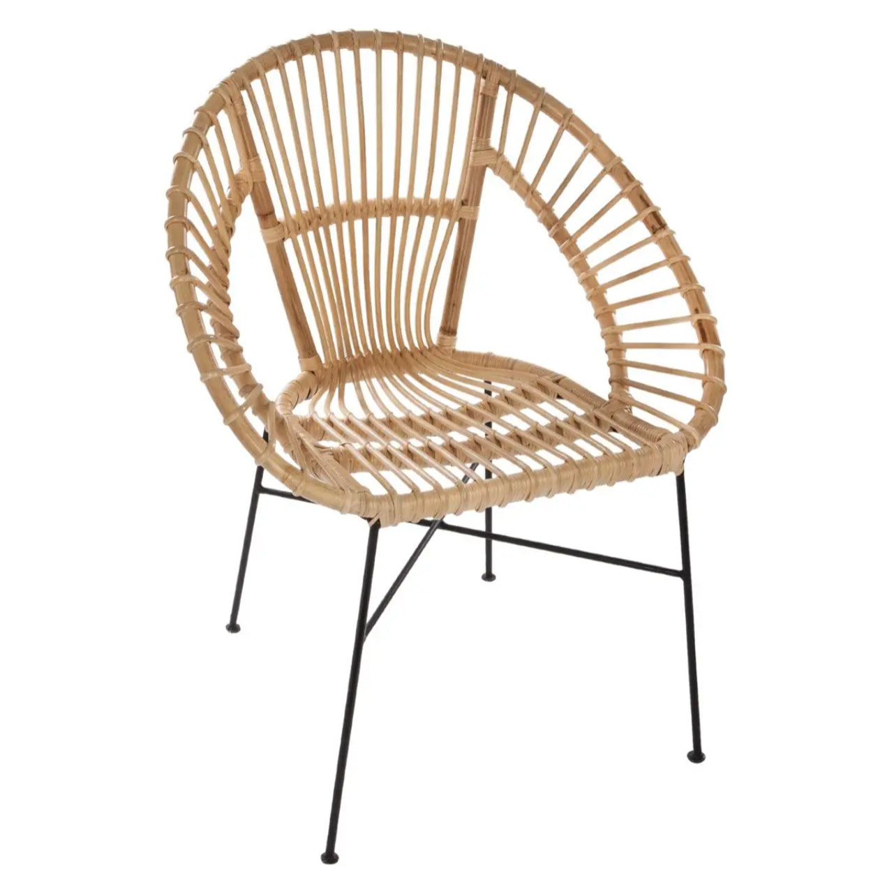 Fauteuil "Keko" métal rotin