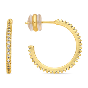 Pendientes acabado oro amarillo de 18k y Circonita Brillante