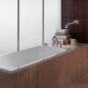 Baignoire Ove + pare bain chromé