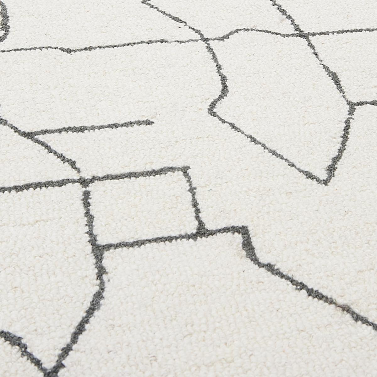 Tapis salon et chambre fait main en laine motif faux uni FEVI