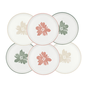 Lot de 6 assiettes à dessert, HANAE