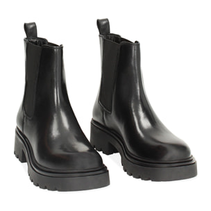 Botines chelsea negros de cuero