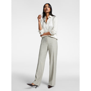 Elena Mirò - Pantalones masculinos en tejido príncipe de Gales - Gris