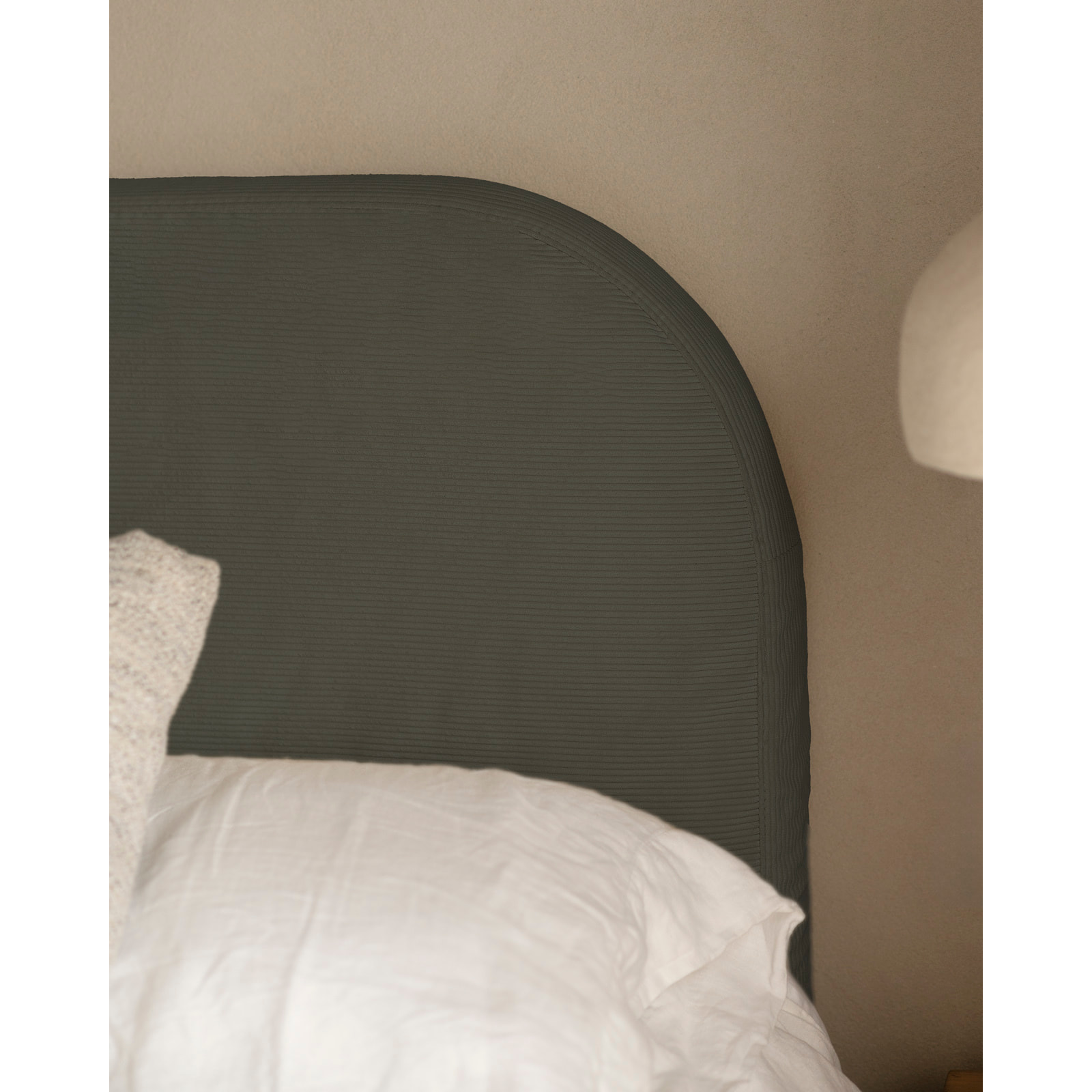 Housse pour tête de lit en velours côtelé gris foncé en différentes tailles