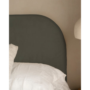 Housse pour tête de lit en velours côtelé gris foncé en différentes tailles