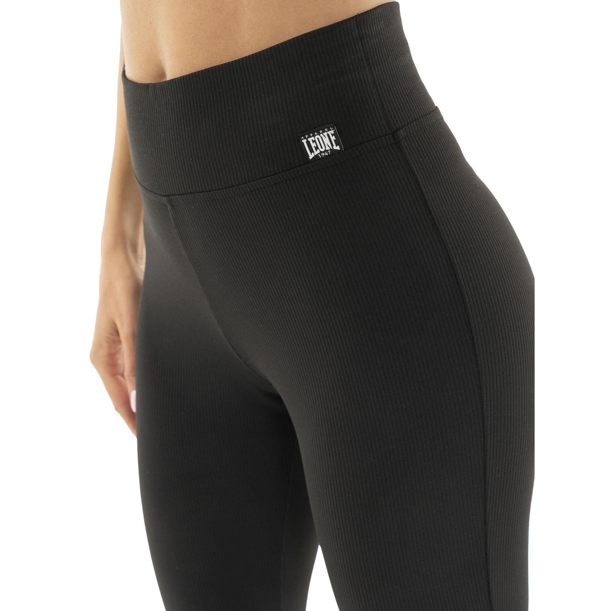 Leone Legging de mujer Basic canalé elástico