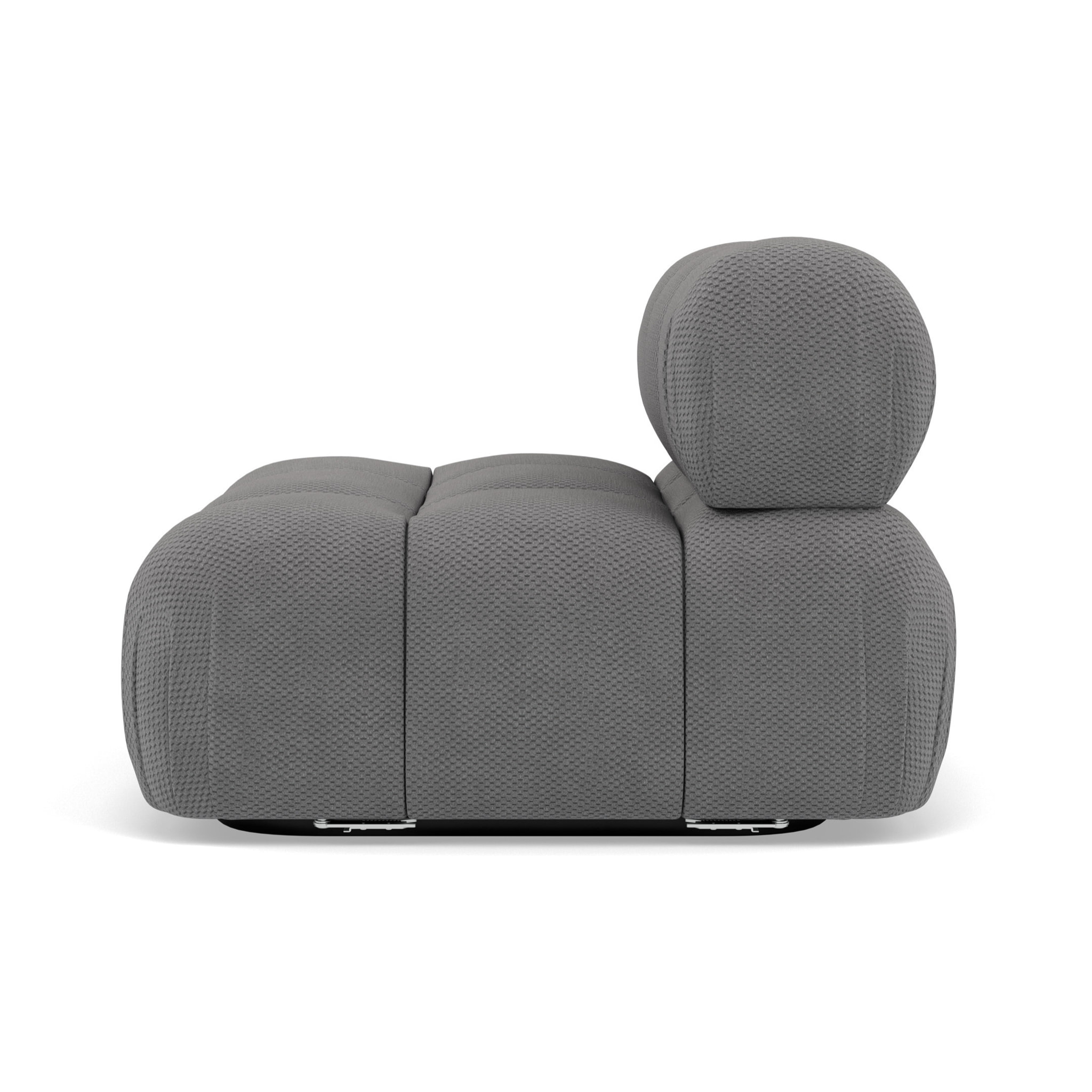 Ruby - module d'assise sans accoudoirs en velours texturé - Gris