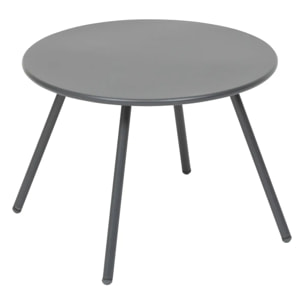 Salon de jardin duo "Paopao" graphite en acier traité en epoxy 2 places