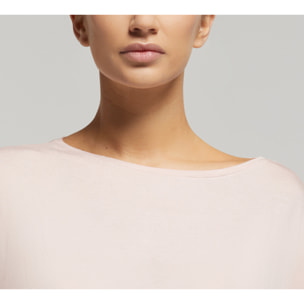 Maglia manica corta scollo barchetta in viscosa sostenibile vestibilità over