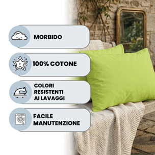 COPPIA FEDERE MAX COLOR, 100% Cotone, Made in Italy - VERDE ACIDO