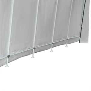 Tente garage carport acier galvanisé PE haute densité blanc gris