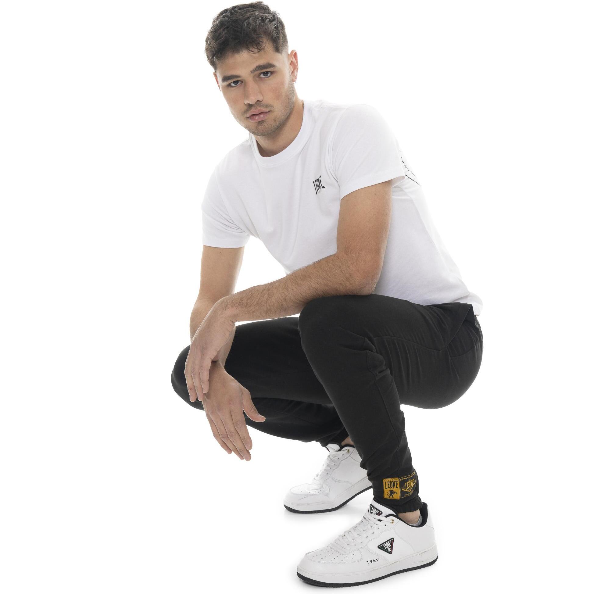 Pantalone sportivo invernale uomo, elastico al fondo, etichetta Leone 1947 Gold