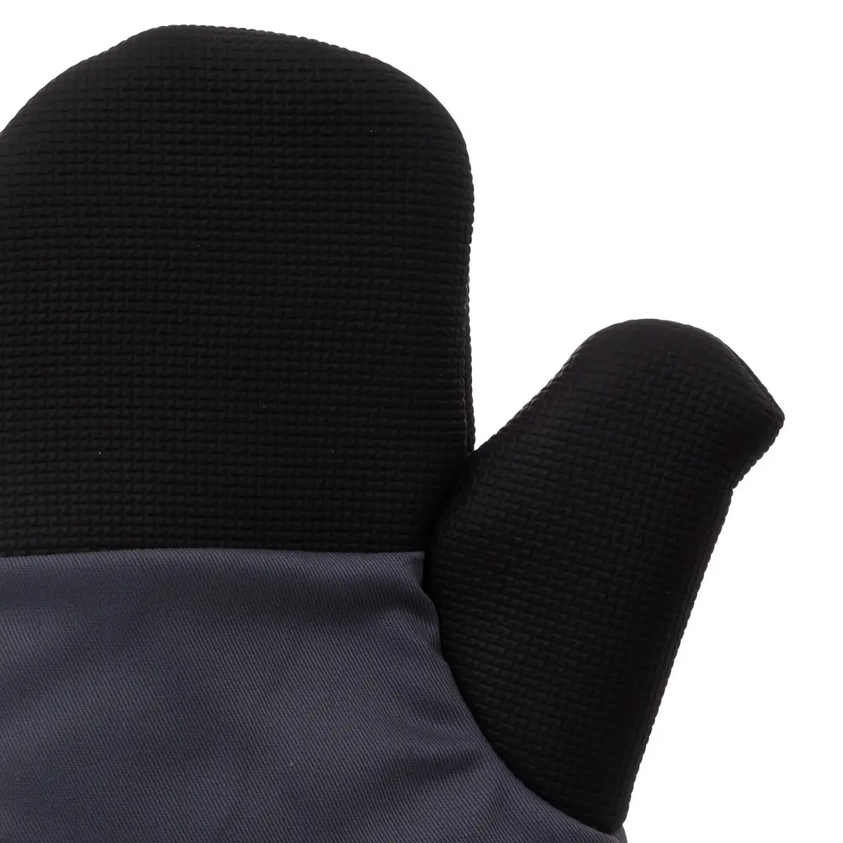 2 gants de cuisine textile néoprène noir et gris