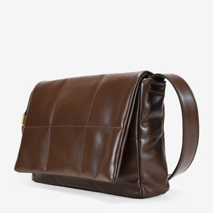 Bolso bandolera marrón con acolchado