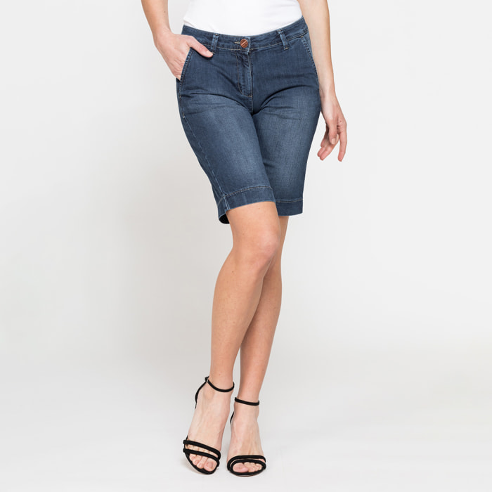 BERMUDA MOD.785C IN DENIM STRETCH 8oz. Vita e gamba regolari.SPINTECH ELASTIC COTONE SULLA PELLE