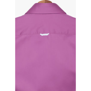 Camicia Uomo 2 Bottoni Button Down 7bottoni Doppio Coll Satin Unito Orchidea