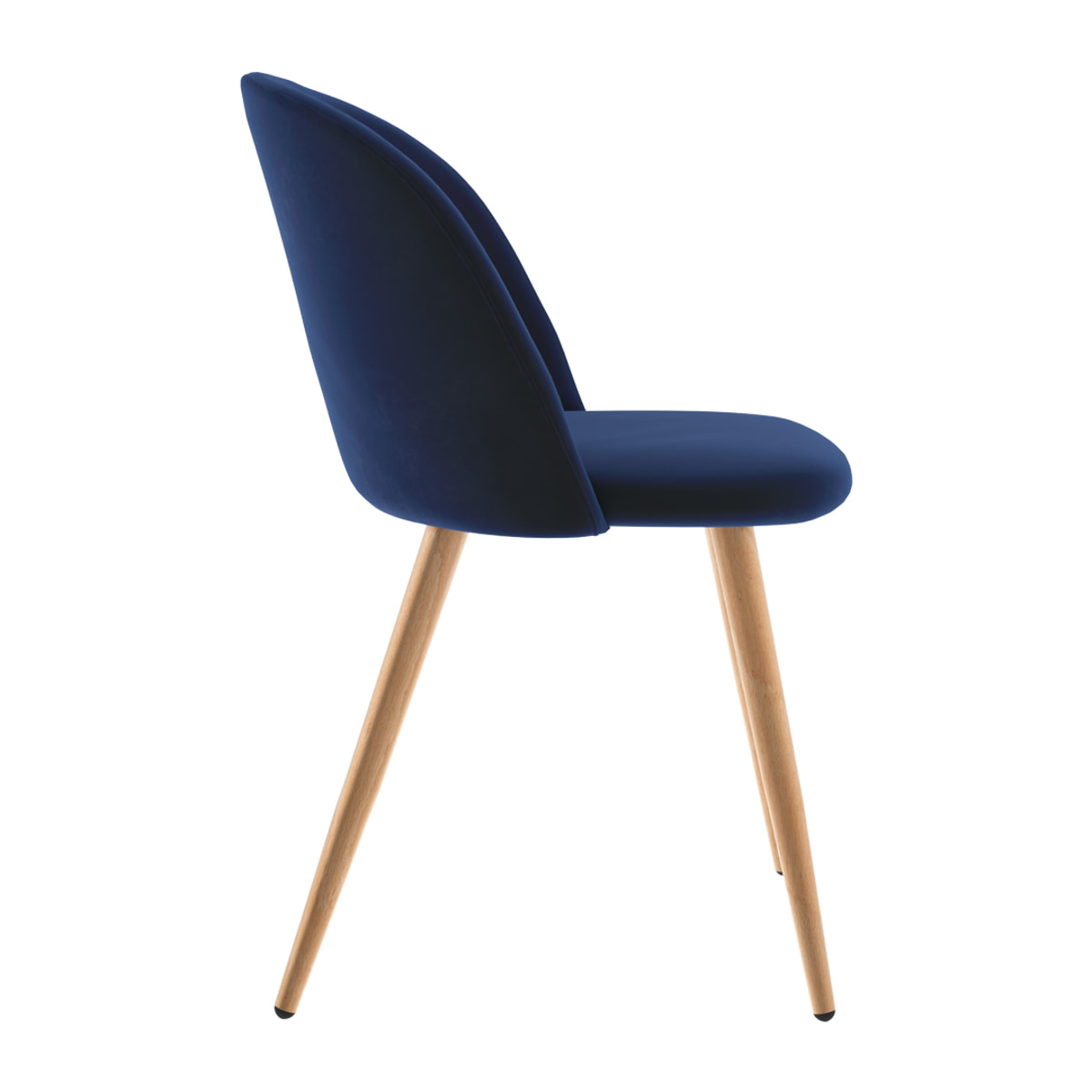 Lot de 2 chaises en velours bleu foncé et pieds en métal - Cozy