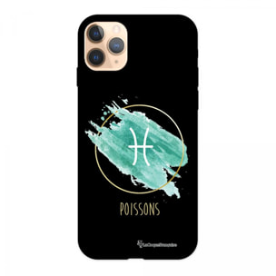 Coque iPhone 11 Pro Silicone Liquide Douce noir Poissons La Coque Francaise.