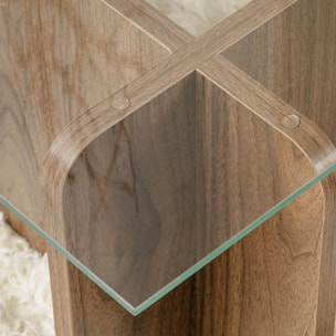 Table basse rectangulaire en verre - NAELIS