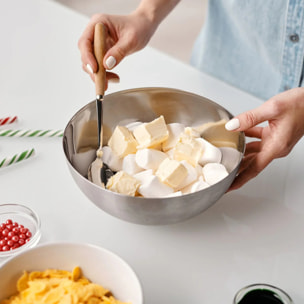 Ensemble de 2 bols de préparation 25 cm et 20.5 cm avec couvercle anti projections Fackelmann Basic