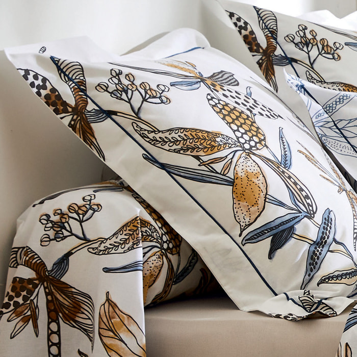 Taie d'oreiller aux fleurs exubérantes - Blanc