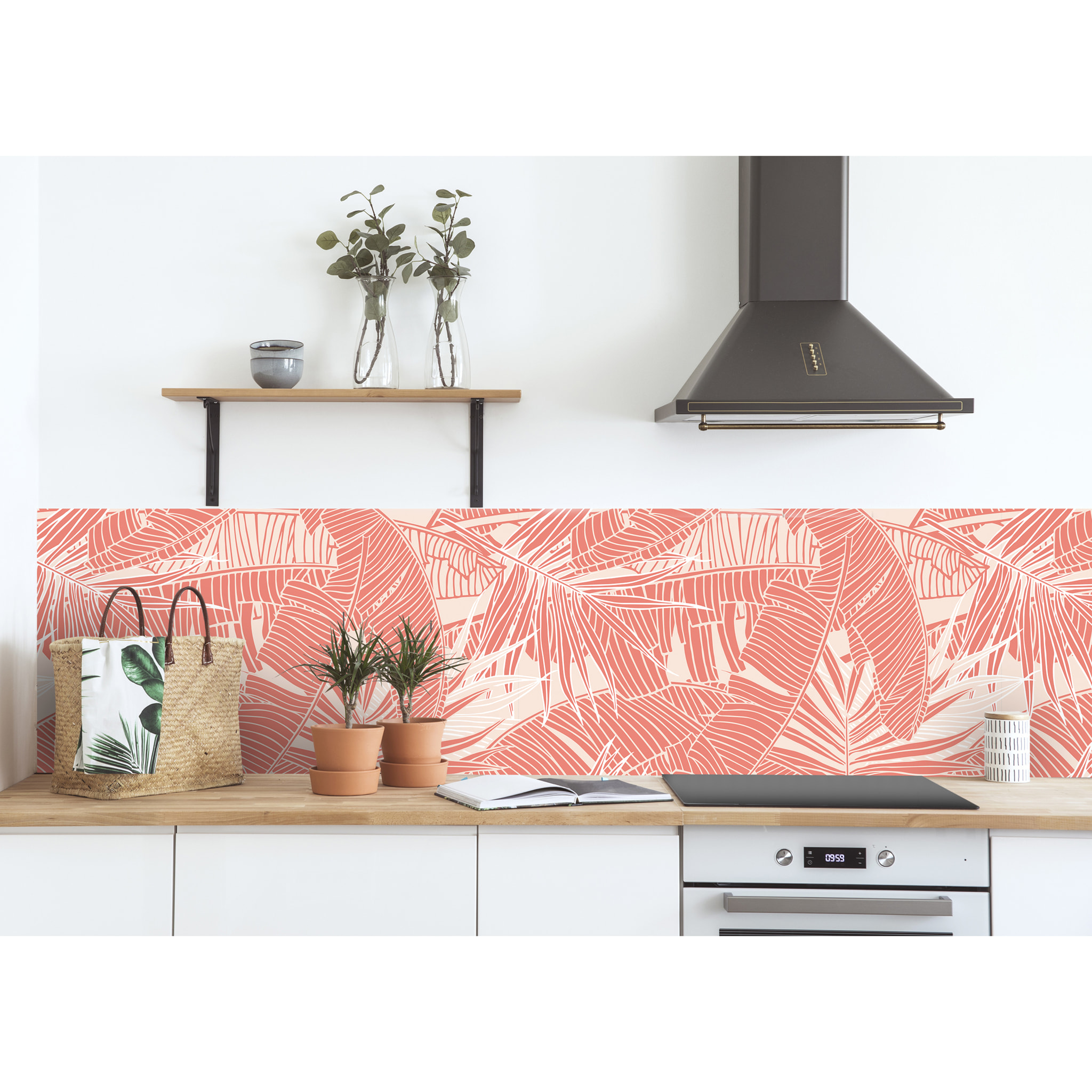 Stickers adhesivos de CERAMIKO - Hojas coral 80x210