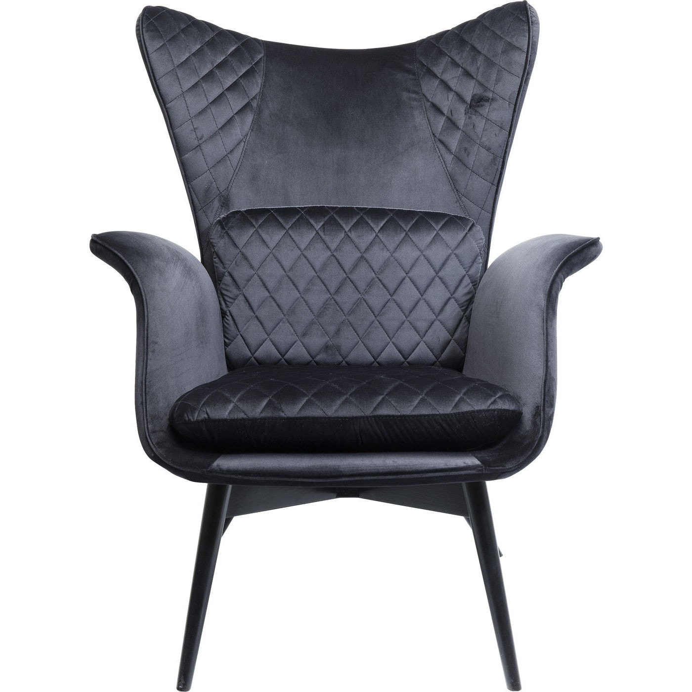 Fauteuil Tudor velours noir Kare Design