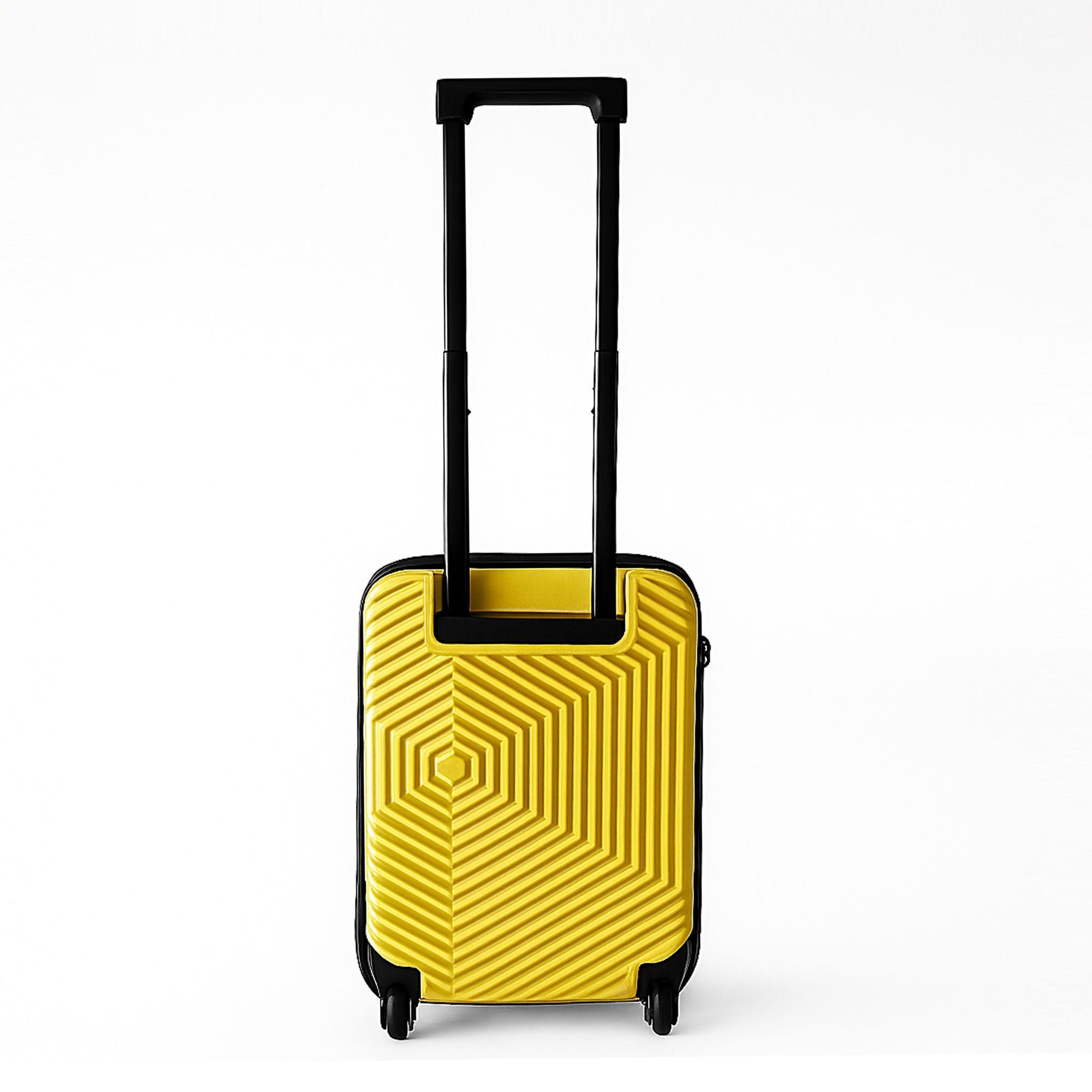 Maleta de cabina 18" plegable ultrafina/se pliega de 28cm a 13cm de grosor/ligera y resistente abs/ 2 ruedas + mango telescópico/ color amarillo