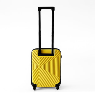 Maleta de cabina 18" plegable ultrafina/se pliega de 28cm a 13cm de grosor/ligera y resistente abs/ 2 ruedas + mango telescópico/ color amarillo