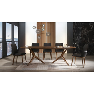 Table à manger Tomasucci COPENAGHEN, en MDF finition noyer, 240 × 100 × 75 cm
