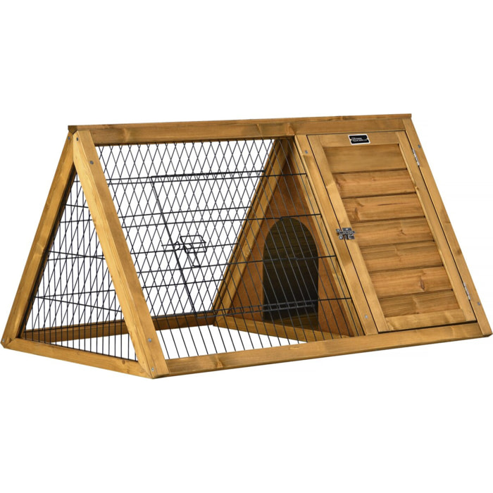 Clapier poulailler "Biscotte" - 100 x 62 x 52 cm - Marron